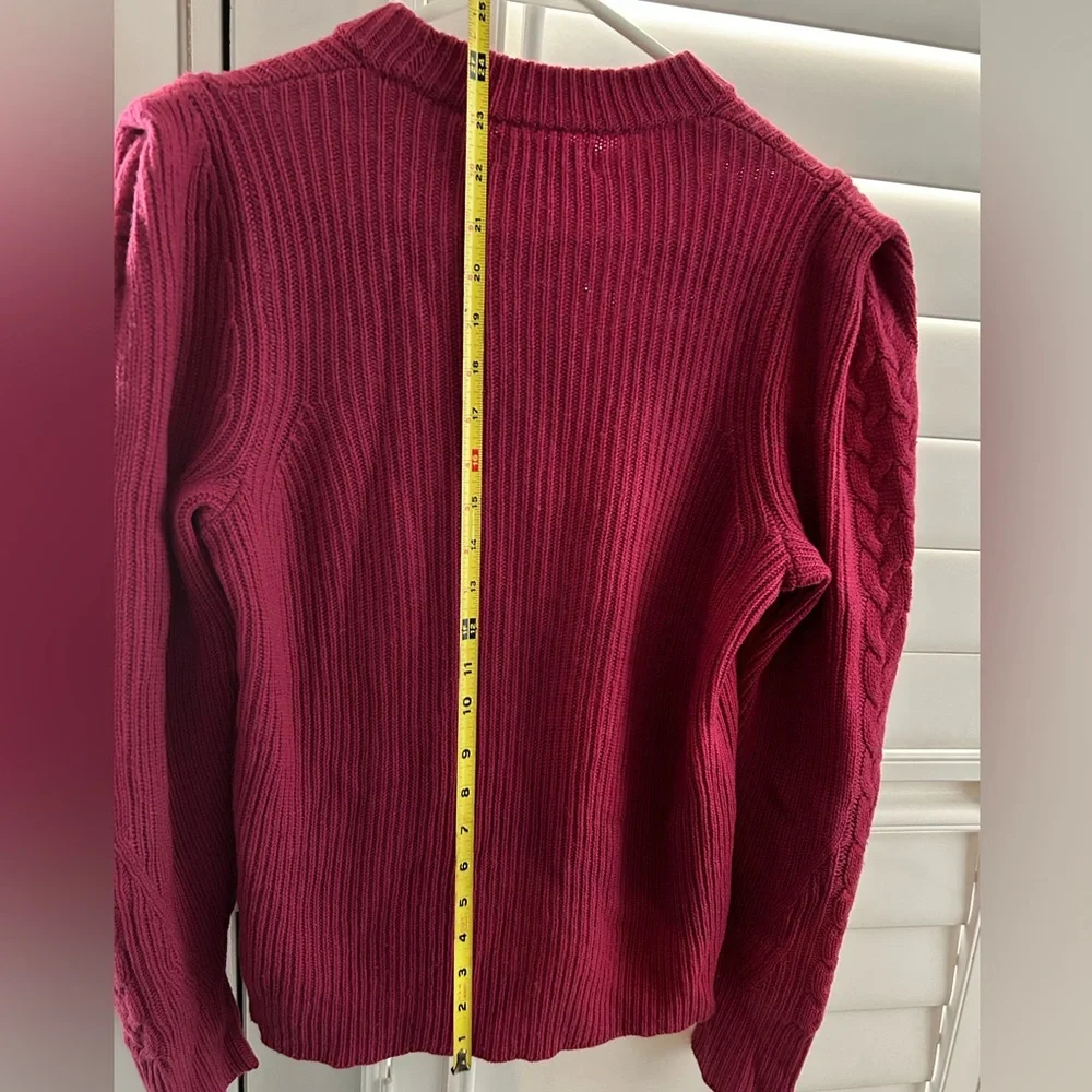 🐐NAADAM Cashmere & Wool Raspberry Cableknit Sweater - Picture 4 of 11